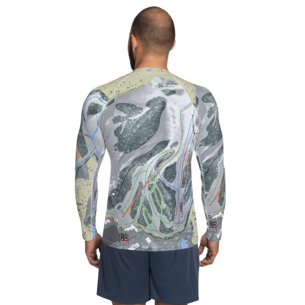 Caberfae Peaks, Michigan Ski Trail Map Men's Base Layer Top - Powderaddicts