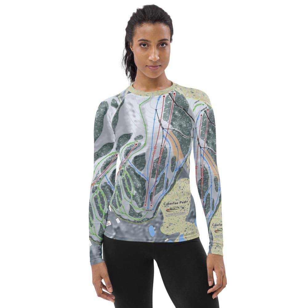 Caberfae Peaks, Michigan Ski Trail Map Women's Base Layer Top