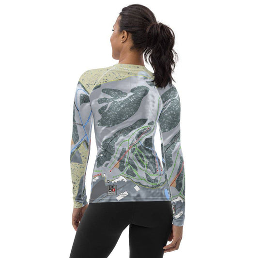 Caberfae Peaks, Michigan Ski Trail Map Women's Base Layer Top - Powderaddicts
