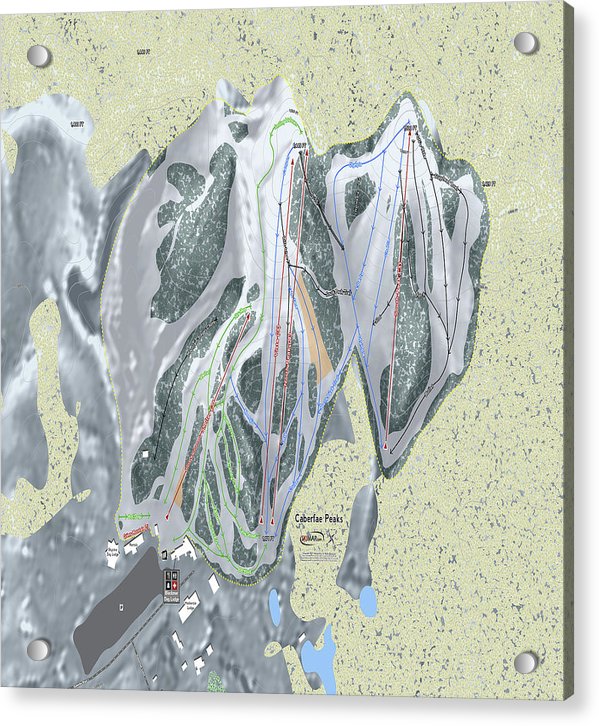 Caberfae Peaks Ski Trail Map - Acrylic Print - Powderaddicts