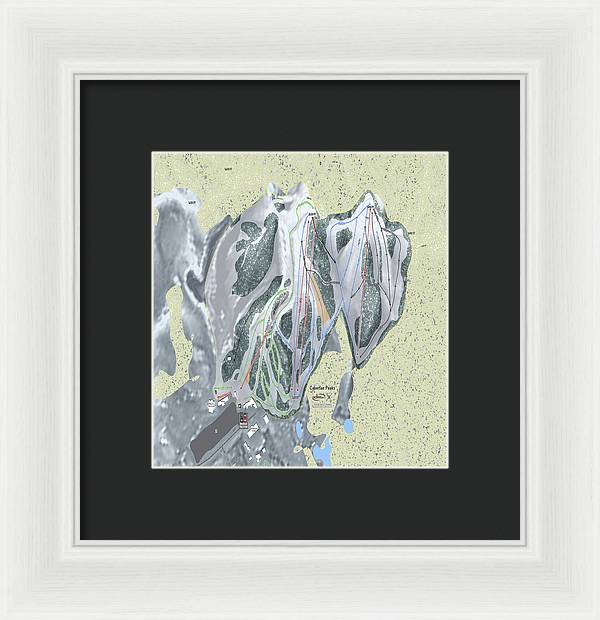 Caberfae Peaks Ski Trail Map - Framed Print - Powderaddicts