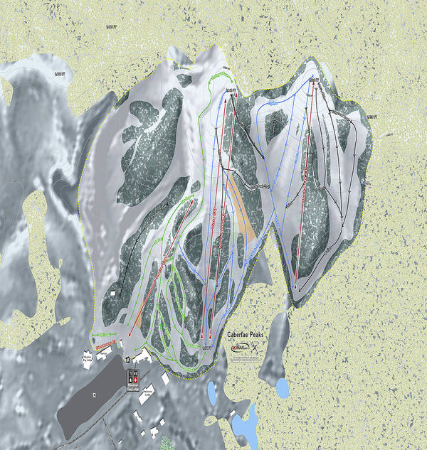 Caberfae Peaks Ski Trail Map - Art Print - Powderaddicts