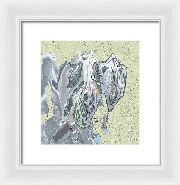 Caberfae Peaks Ski Trail Map - Framed Print - Powderaddicts