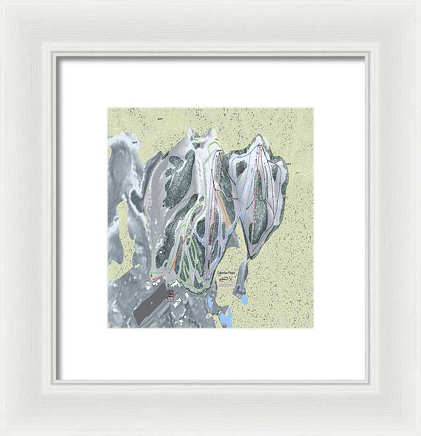 Caberfae Peaks Ski Trail Map - Framed Print - Powderaddicts