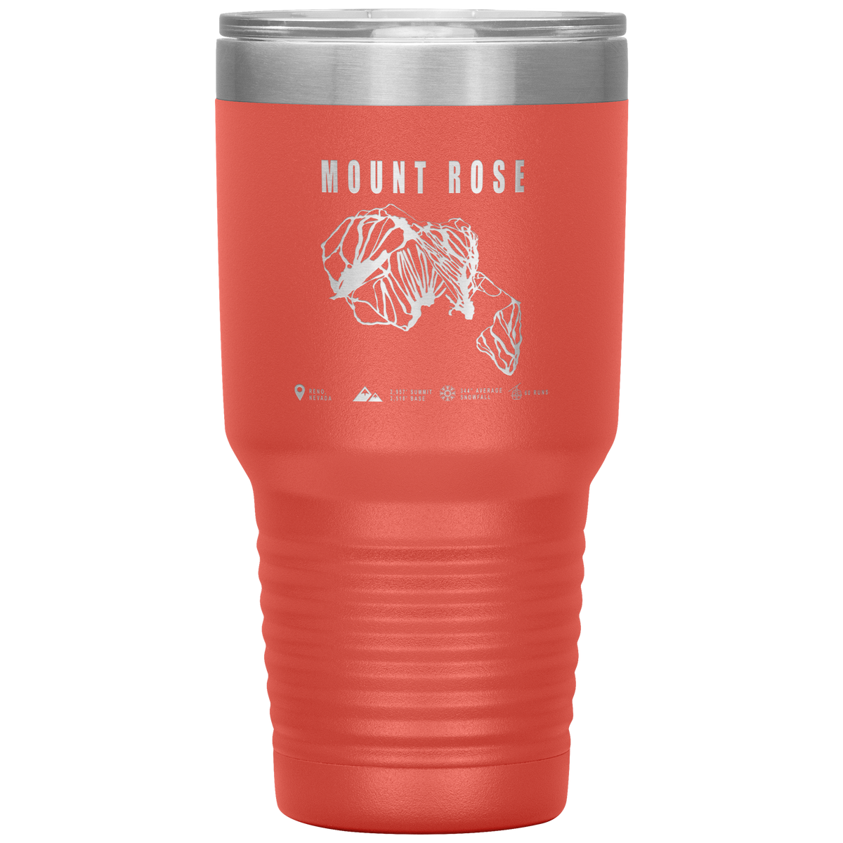 Mount Rose, Nevada Ski Trail Map 30oz Tumbler - Powderaddicts