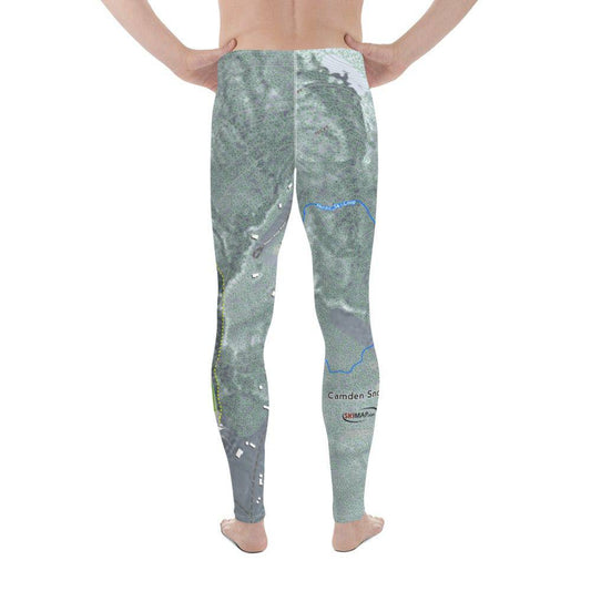 Camden Snow Bowl, Maine Ski Trail Map Men's Base Layer Bottom - Powderaddicts