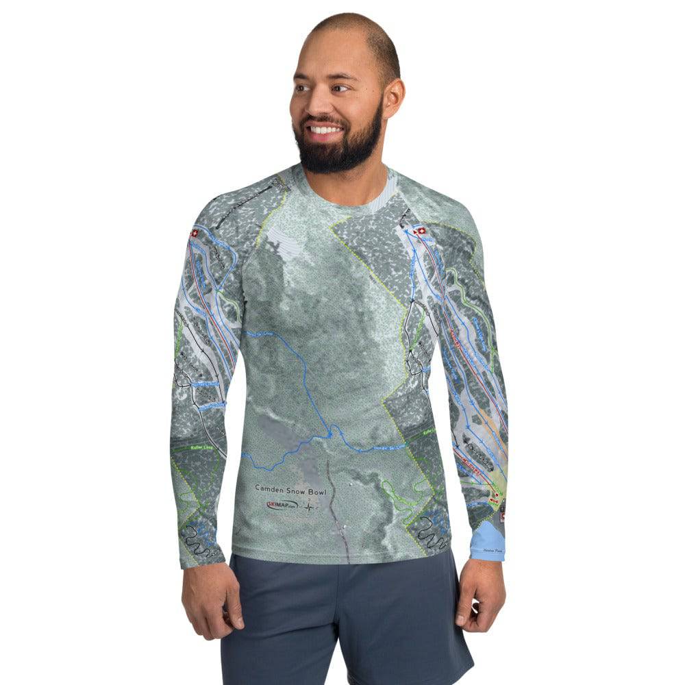 Camden Snow Bowl, Maine Ski Trail Map Men's Base Layer Top