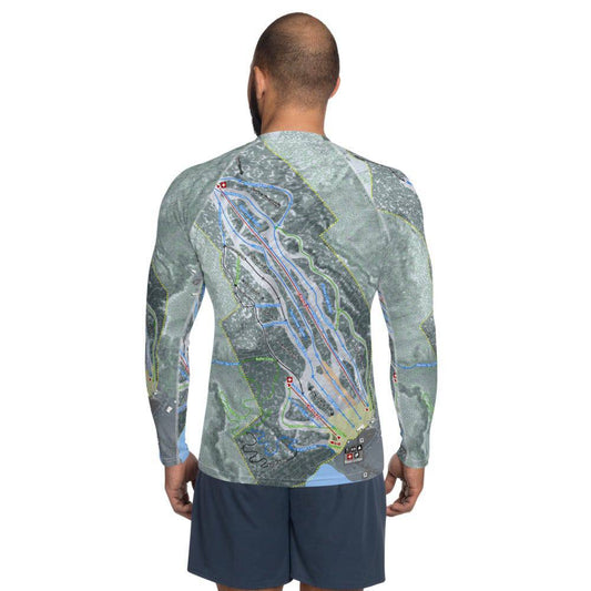 Camden Snow Bowl, Maine Ski Trail Map Men's Base Layer Top - Powderaddicts