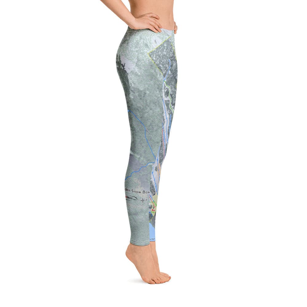 Camden Snow Bowl, Maine Ski Trail Map Women's Base Layer Bottom - Powderaddicts