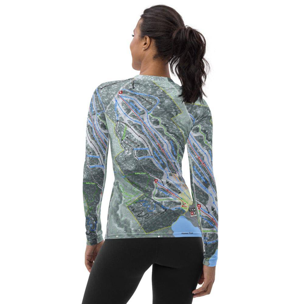 Camden Snow Bowl, Maine Ski Trail Map Women's Base Layer Top - Powderaddicts