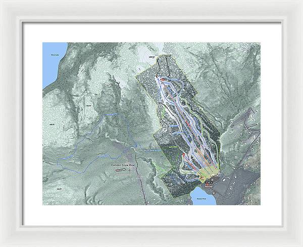 Camden Snow Bowl Ski Trail Map - Framed Print - Powderaddicts