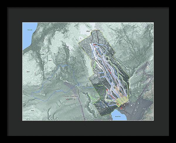 Camden Snow Bowl Ski Trail Map - Framed Print - Powderaddicts