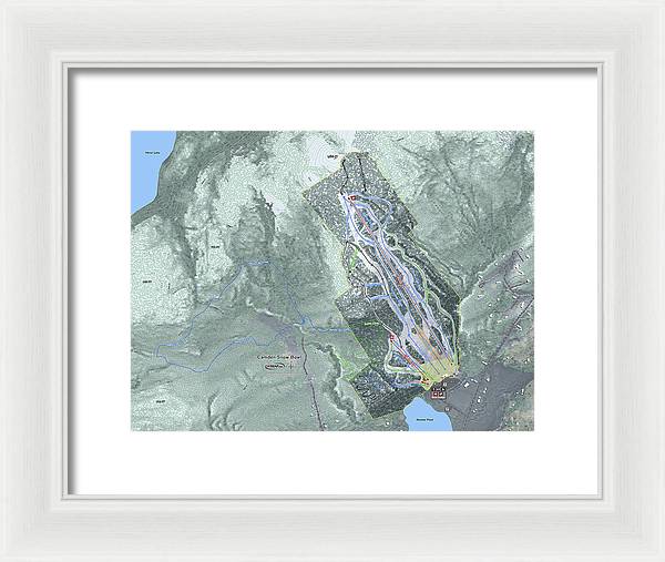 Camden Snow Bowl Ski Trail Map - Framed Print - Powderaddicts