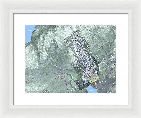 Camden Snow Bowl Ski Trail Map - Framed Print - Powderaddicts