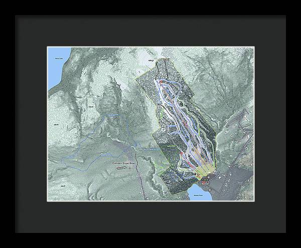 Camden Snow Bowl Ski Trail Map - Framed Print - Powderaddicts