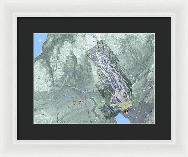 Camden Snow Bowl Ski Trail Map - Framed Print - Powderaddicts