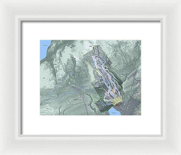 Camden Snow Bowl Ski Trail Map - Framed Print - Powderaddicts