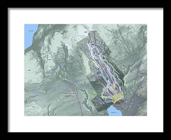 Camden Snow Bowl Ski Trail Map - Framed Print - Powderaddicts