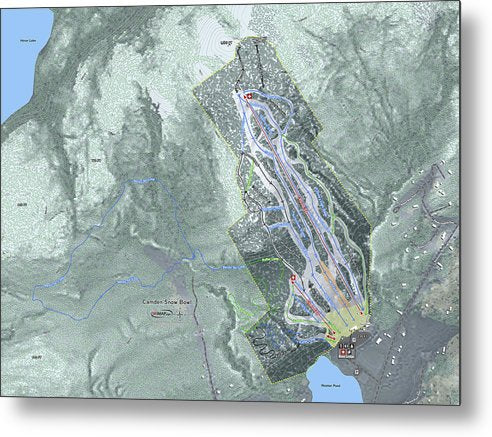 Camden Snow Bowl Ski Trail Map - Metal Print - Powderaddicts