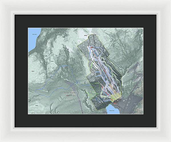 Camden Snow Bowl Ski Trail Map - Framed Print - Powderaddicts