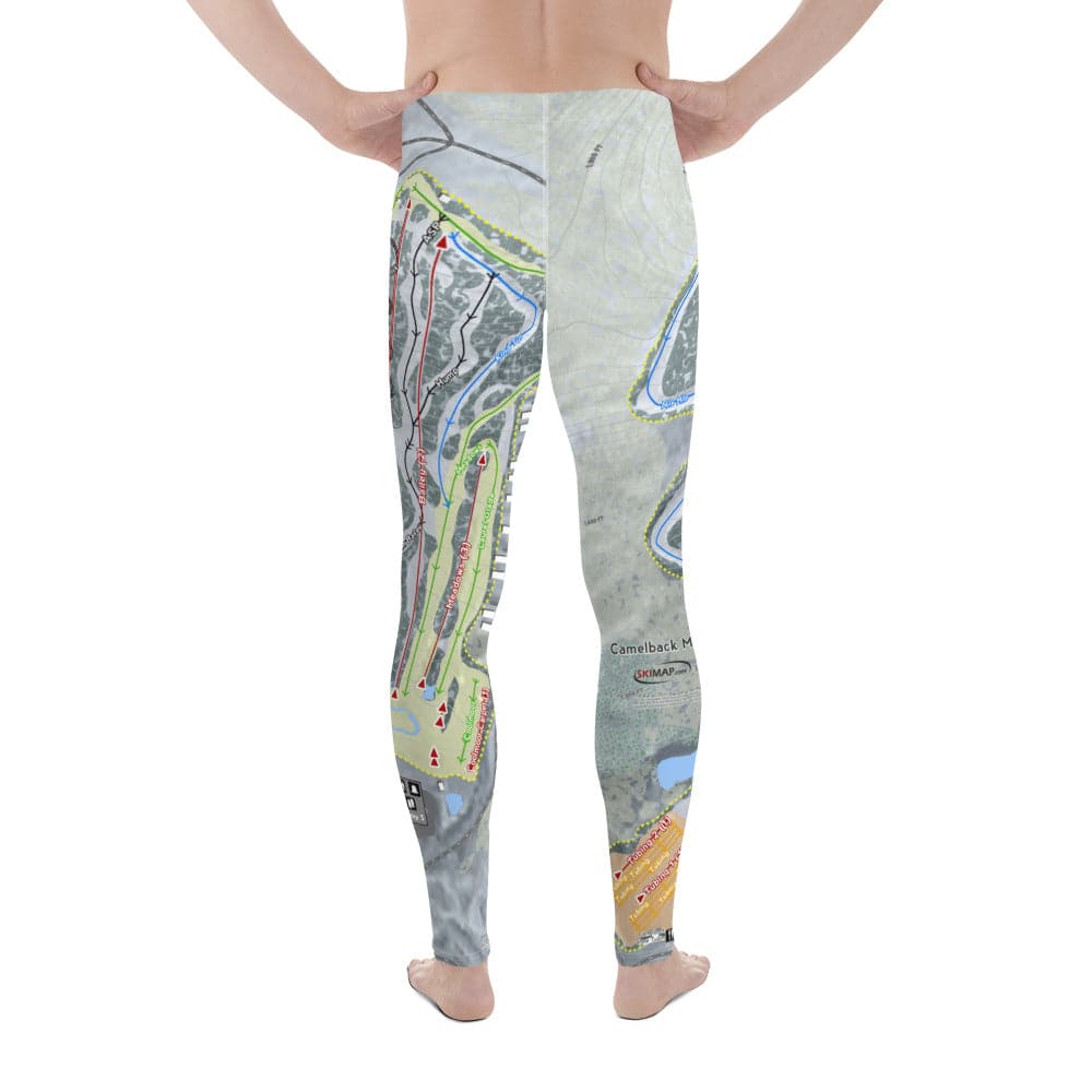 Camelback Mountain, Pennsylvania Ski Trail Map Men's Base Layer Bottom - Powderaddicts
