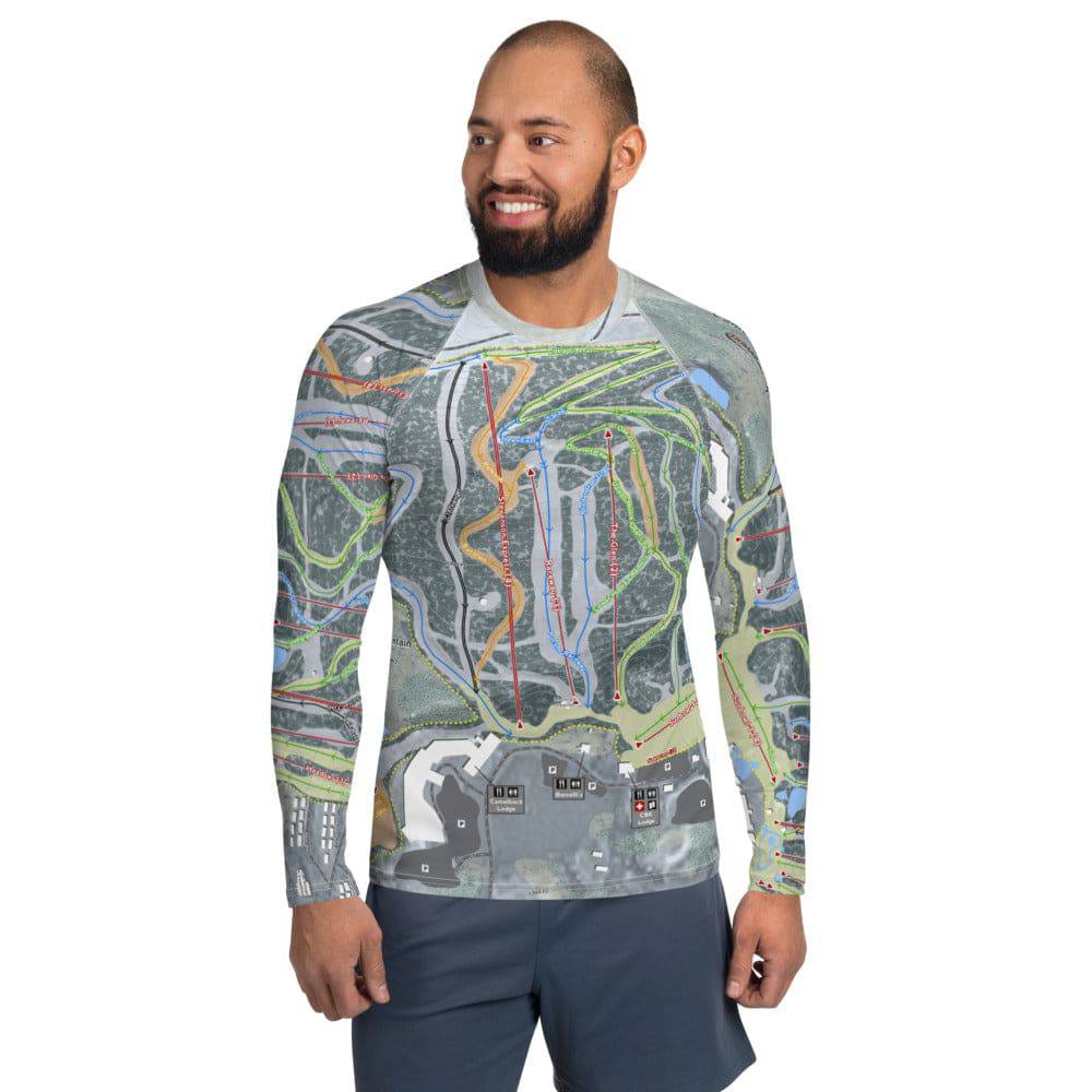 Camelback Mountain, Pennsylvania Ski Trail Map Men's Base Layer Top - Powderaddicts