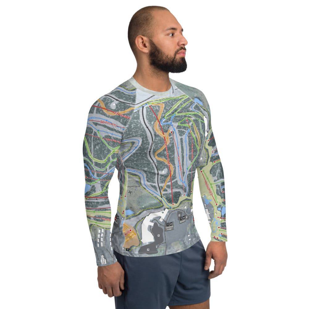 Camelback Mountain, Pennsylvania Ski Trail Map Men's Base Layer Top - Powderaddicts