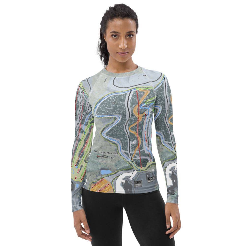 Camelback Mountain, Pennsylvania Ski Trail Map Women's Base Layers