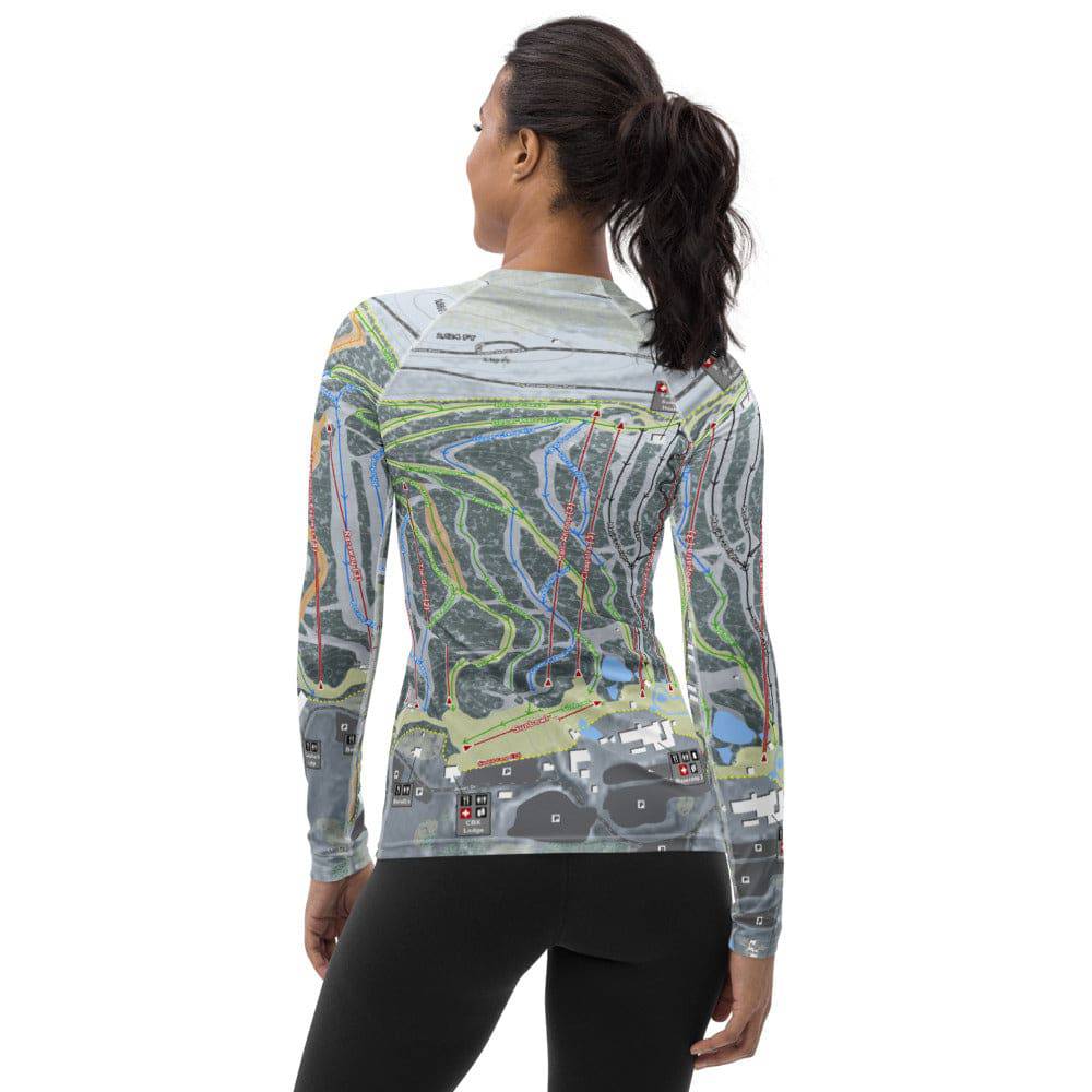 Camelback Mountain, Pennsylvania Ski Trail Map Women's Base Layer Top - Powderaddicts