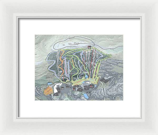 Camelback Mountain Ski Trail Map  - Framed Print - Powderaddicts