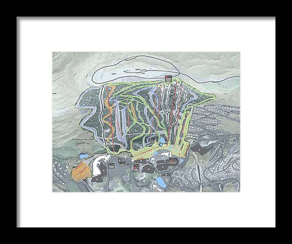 Camelback Mountain Ski Trail Map  - Framed Print - Powderaddicts
