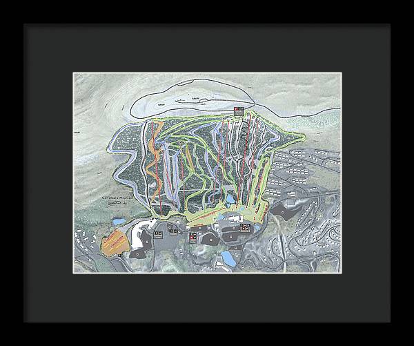 Camelback Mountain Ski Trail Map  - Framed Print - Powderaddicts