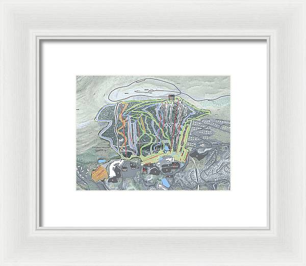 Camelback Mountain Ski Trail Map  - Framed Print - Powderaddicts