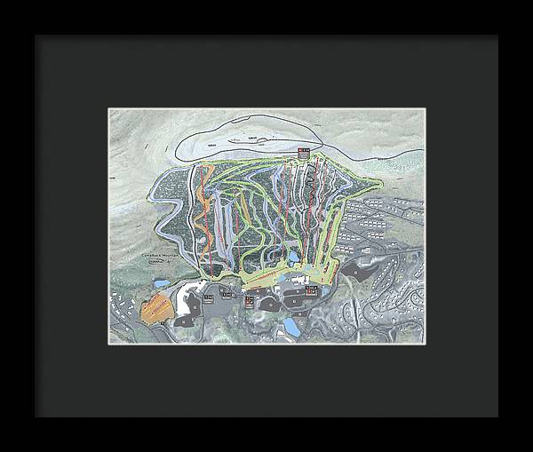 Camelback Mountain Ski Trail Map  - Framed Print - Powderaddicts