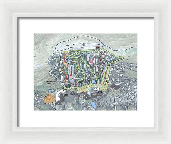 Camelback Mountain Ski Trail Map  - Framed Print - Powderaddicts