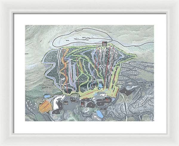 Camelback Mountain Ski Trail Map  - Framed Print - Powderaddicts
