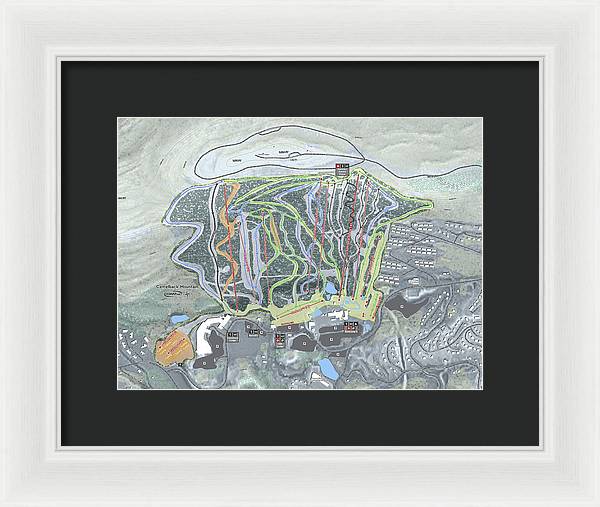 Camelback Mountain Ski Trail Map  - Framed Print - Powderaddicts