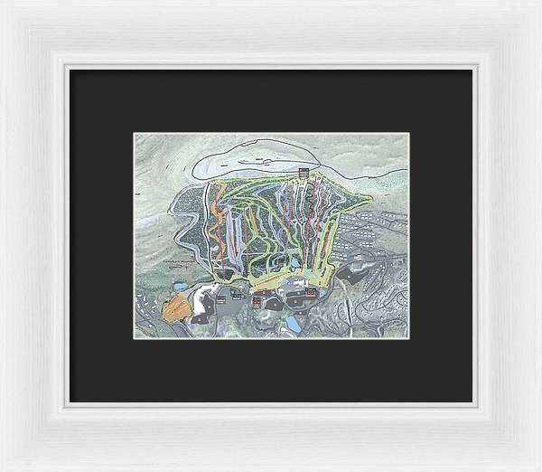 Camelback Mountain Ski Trail Map  - Framed Print - Powderaddicts