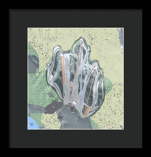 Camp10 Ski Trail Map - Framed Print - Powderaddicts