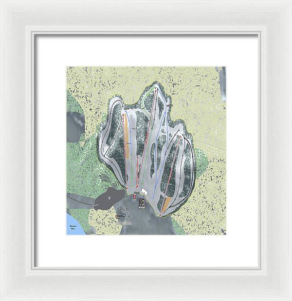 Camp10 Ski Trail Map - Framed Print - Powderaddicts