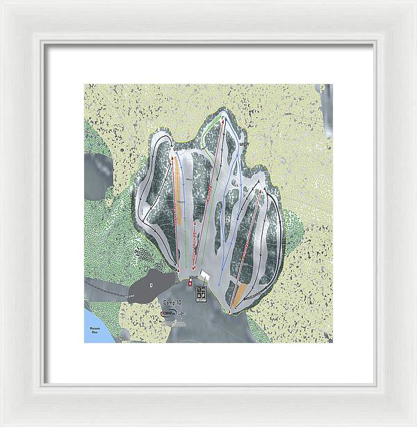 Camp10 Ski Trail Map - Framed Print - Powderaddicts