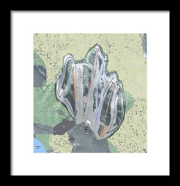 Camp10 Ski Trail Map - Framed Print - Powderaddicts