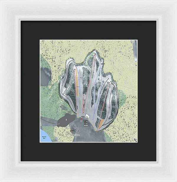 Camp10 Ski Trail Map - Framed Print - Powderaddicts
