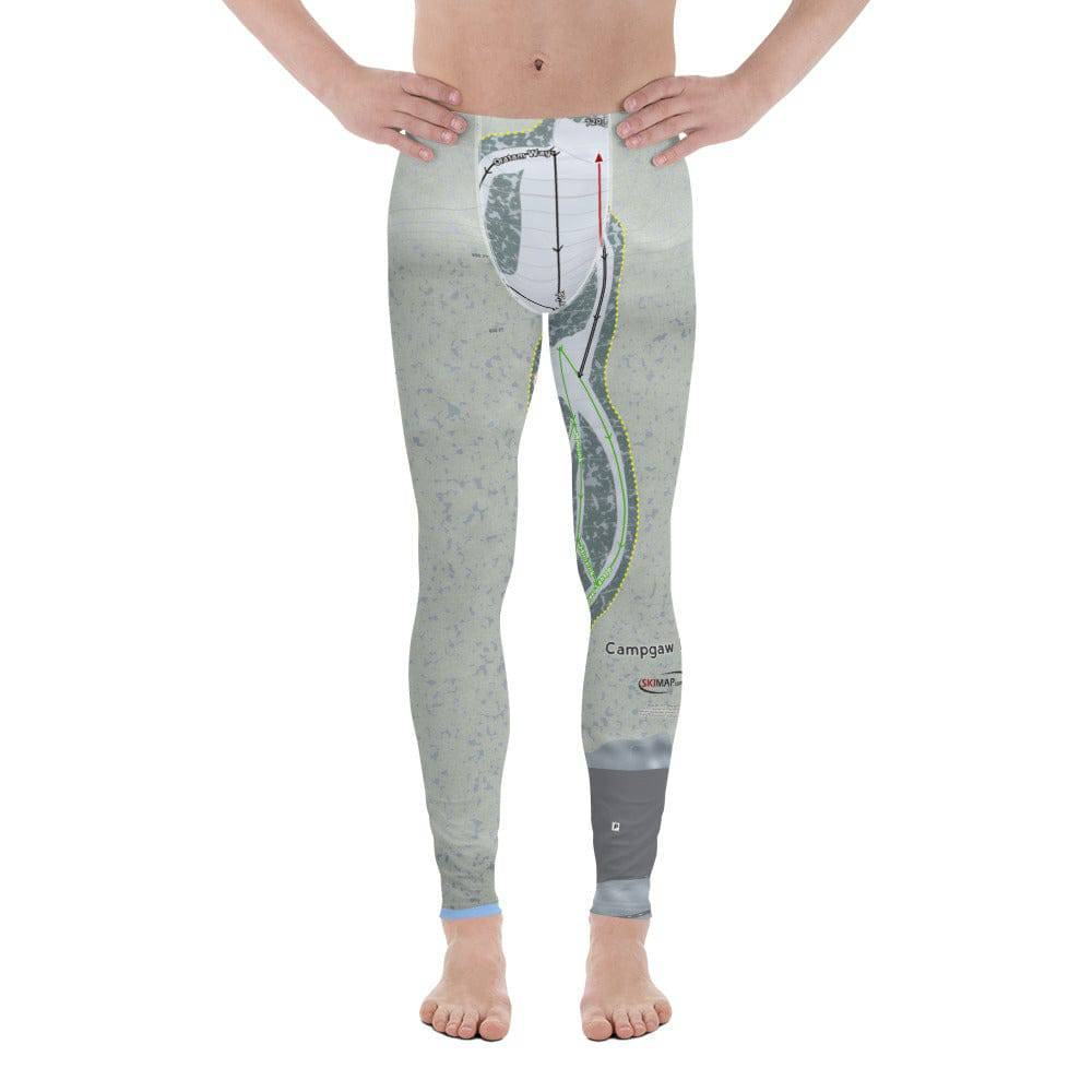 Campgaw Mountain, New Jersey Ski Trail Map Men's Base Layer Bottom - Powderaddicts