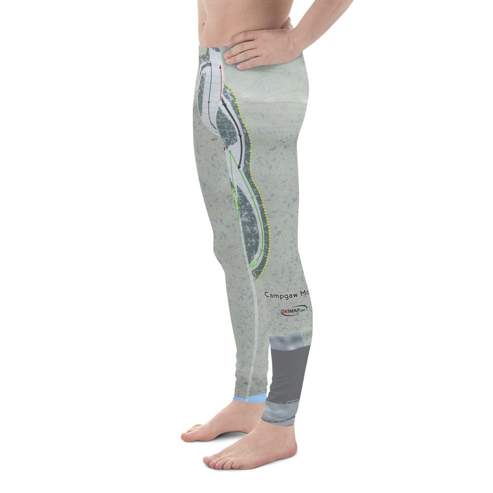 Campgaw Mountain, New Jersey Ski Trail Map Men's Base Layer Bottom - Powderaddicts