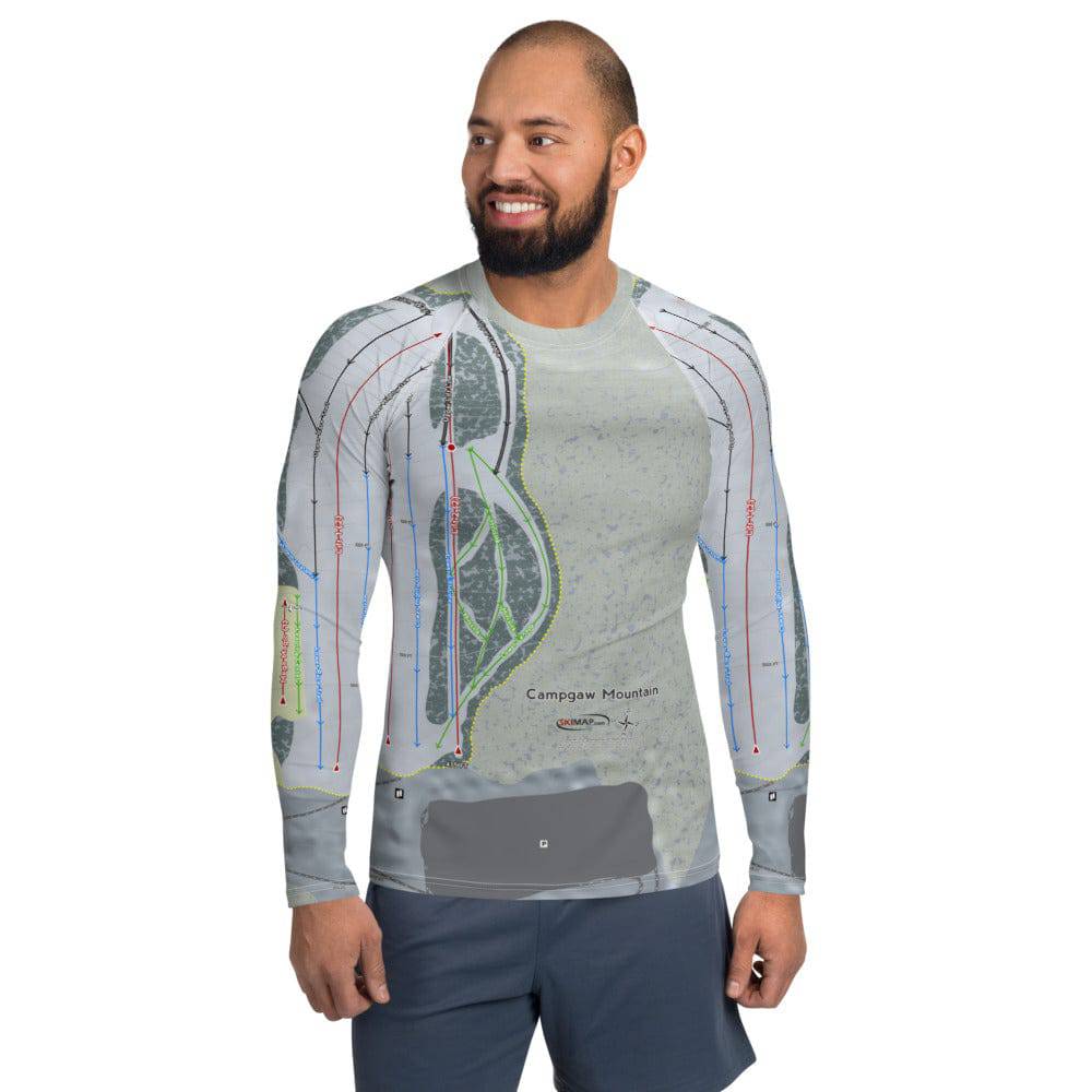 Campgaw Mountain, New Jersey Ski Trail Map Men's Base Layer Top