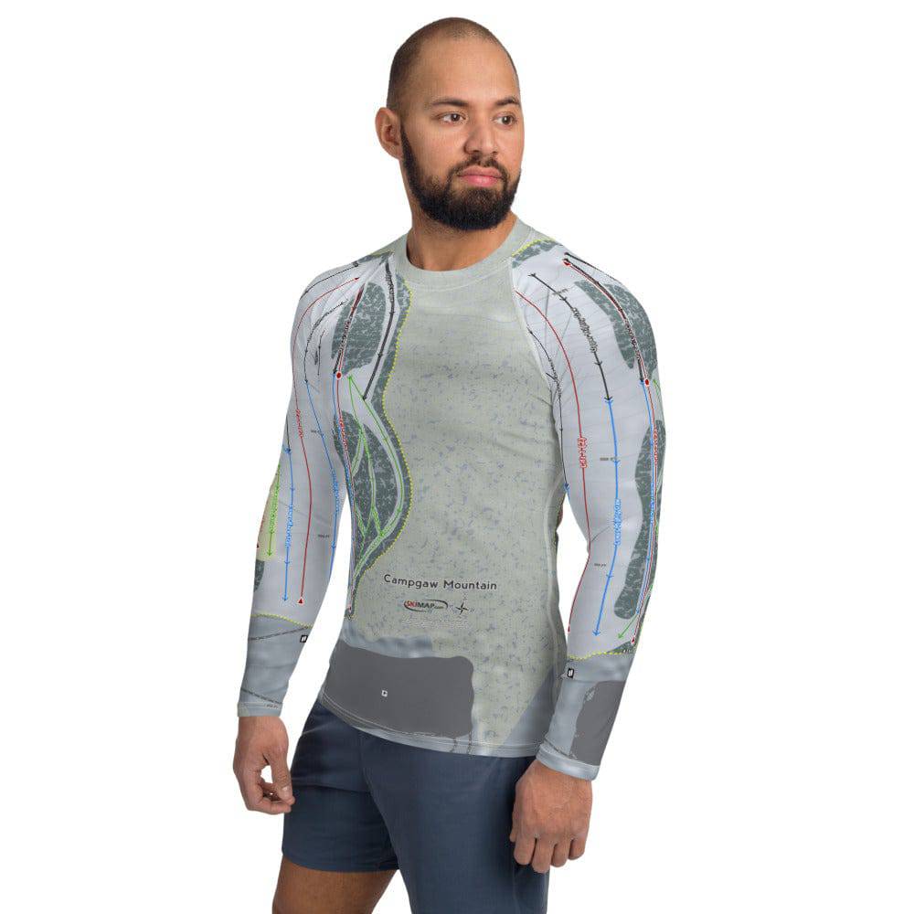 Campgaw Mountain, New Jersey Ski Trail Map Men's Base Layer Top - Powderaddicts