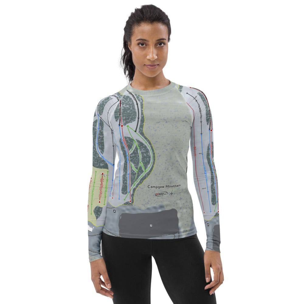 Campgaw Mountain, New Jersey Ski Trail Map Women's Base Layer Top