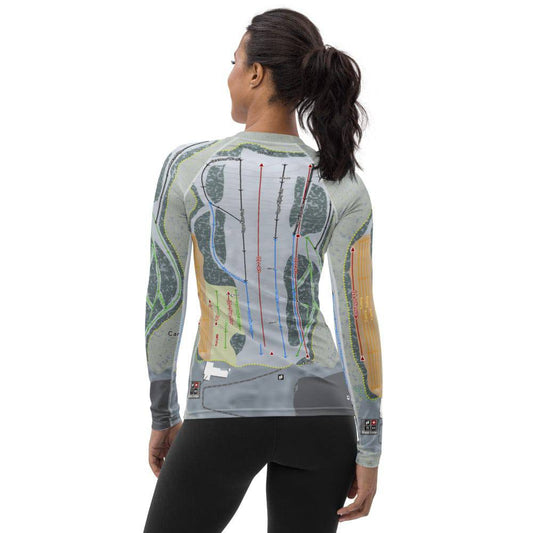 Campgaw Mountain, New Jersey Ski Trail Map Women's Base Layer Top - Powderaddicts