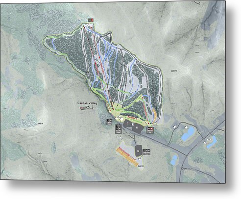 Canaan Valley Ski Trail Map - Metal Print - Powderaddicts